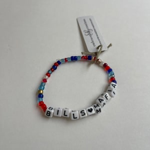 Buffalo Bills Mafia Red White Blue Stretch Bracelet