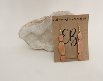 Copper Colored light weight polymer clay earrings gift for her