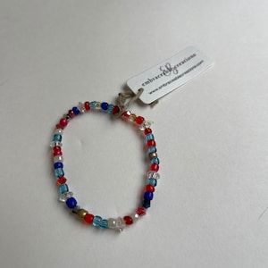 Buffalo Bills Mafia Red White Blue Stretch Bracelet