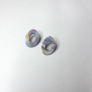 The O in Lavender Dream Earring Gift for Her Polymer Clay purple earrings lightweight stud earrings image 4