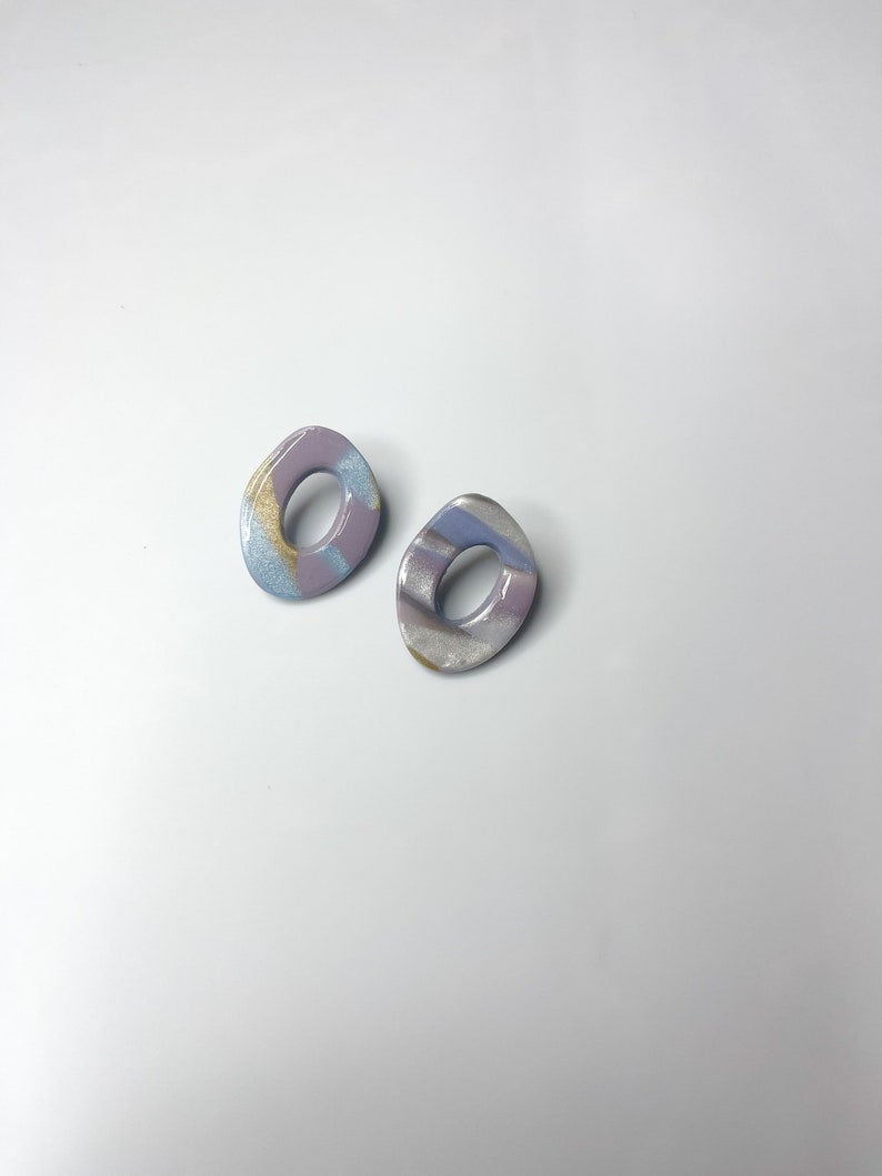 The O in Lavender Dream Earring Gift for Her Polymer Clay purple earrings lightweight stud earrings image 4