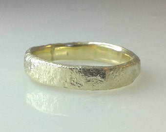 14ct reticulated gold ring, ethical metal, sustainable gold
