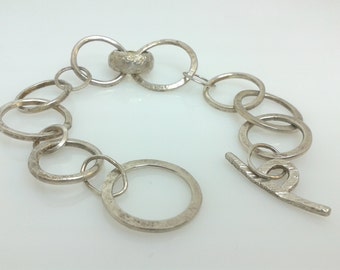 Handmade recycled silver chain link bracelet