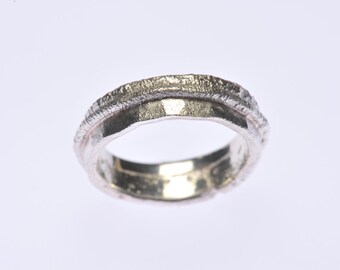 OOAK, fused, reticulated silver ring