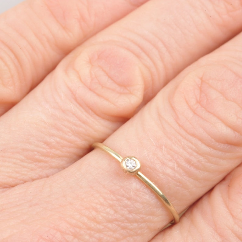 Diamond solitaire engagement ring, recycled, sustainable gold image 3