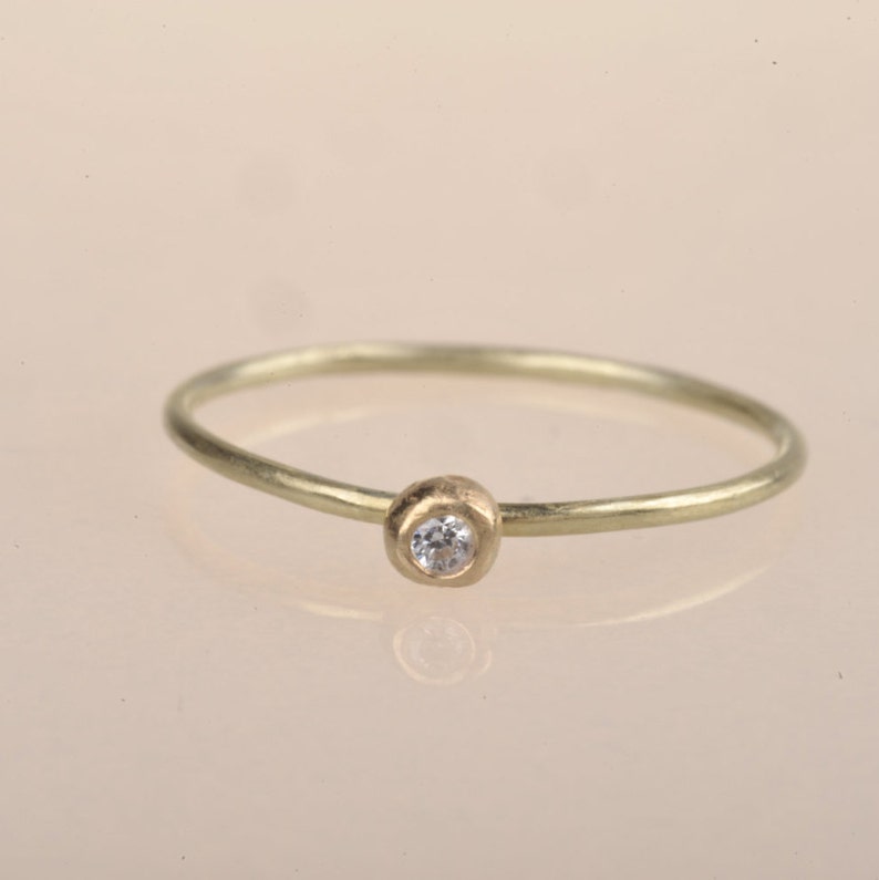 Diamond solitaire engagement ring, recycled, sustainable gold image 1