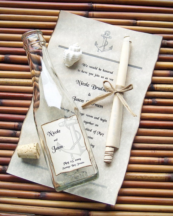 Message in A Bottle Signature Wedding Invitation Sample - Etsy