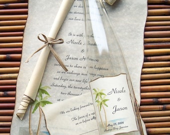 Message In A Bottle Premiere Wedding Invitation Sample - Paradise