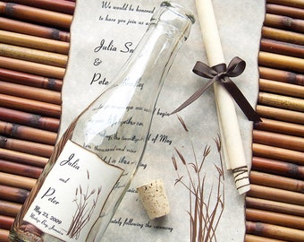 Message In A Bottle Signature Wedding Invitation Sample - Whisper