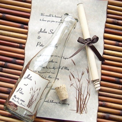 Message in A Bottle Signature Wedding Invitation Sample - Etsy