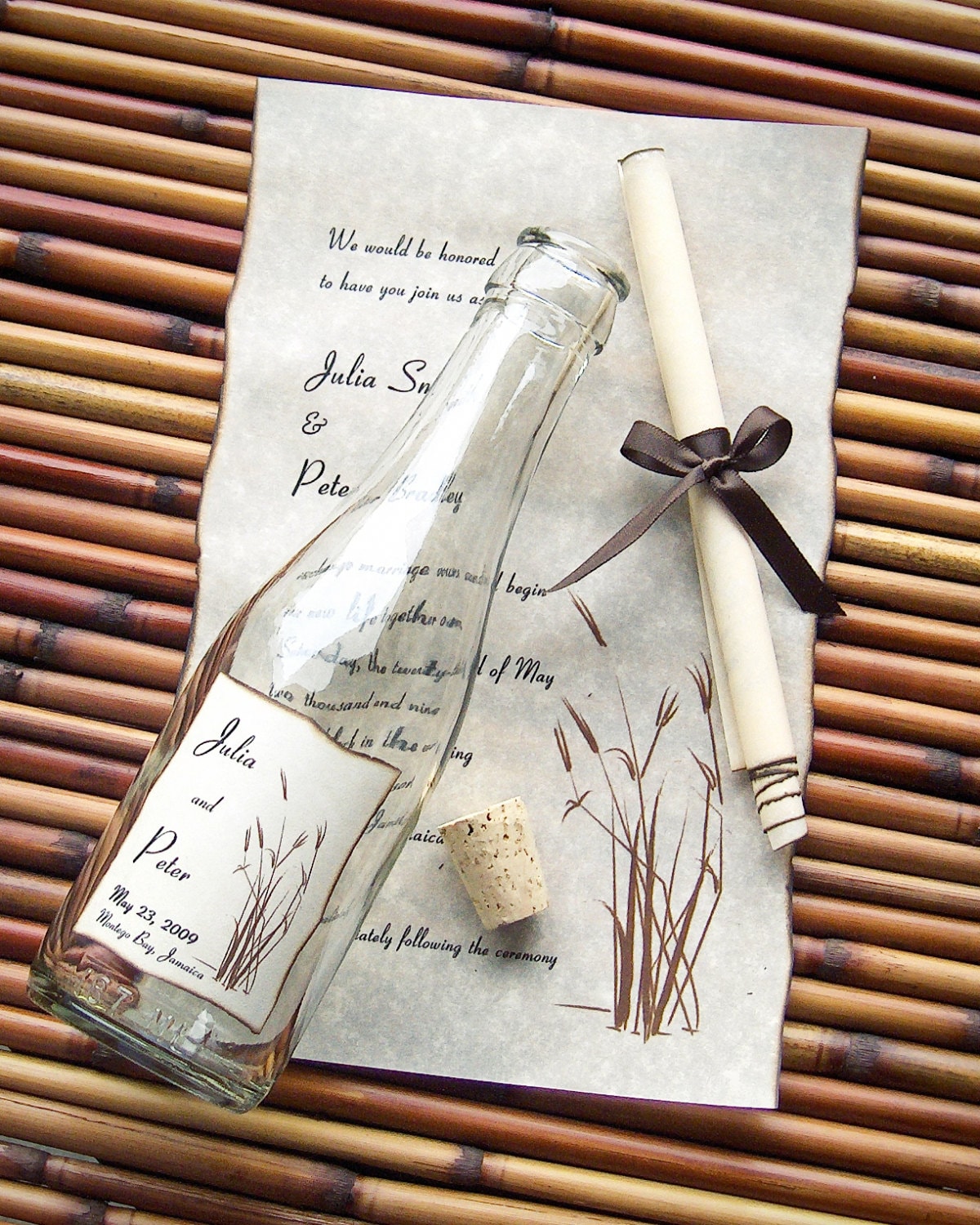 Message in A Bottle Signature Wedding Invitation Sample | Etsy