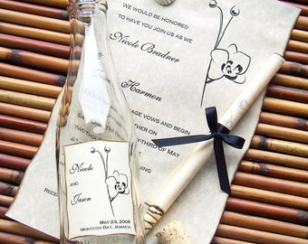 Message In A Bottle Signature Wedding Invitation Sample - Silk