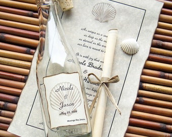 Message In A Bottle Signature Wedding Invitation Sample - Seaside