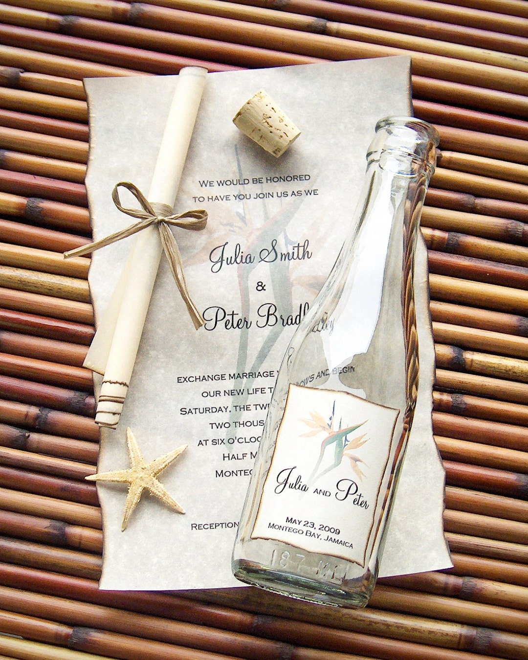 Message in A Bottle Signature Wedding Invitation Sample Destiny Etsy