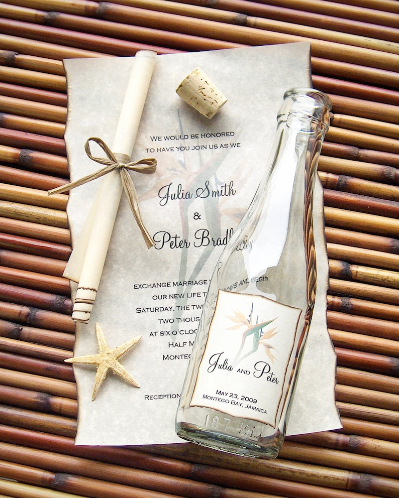 Message in A Bottle Signature Wedding Invitation Sample | Etsy