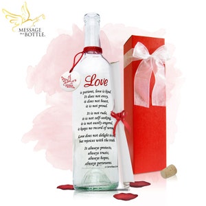 Personalized Gift for Him or Her Message In A Bottle Love image 1