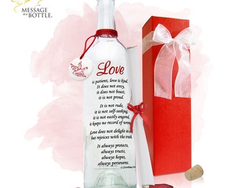 Personalized Gift for Him or Her- Message In A Bottle - Love