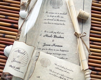 Personalized Message In A Bottle Premiere Wedding Invitation Sample