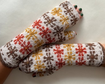 handmade♡指なしミトン Crochet] Melange fingerless mittens❤︎Convenient and cute