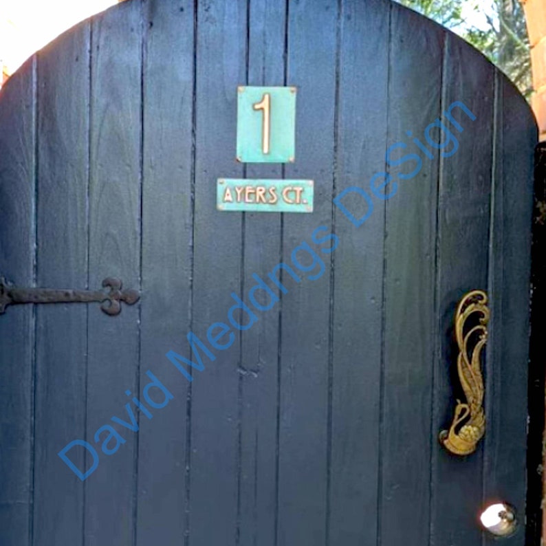 Small copper Mission Mackintosh Gate door name Sign address plaque up to 44 letters of your choice in 1 high hgs image 2