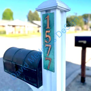 Real Copper address plaque 4x house numbers  in 3&quot;/75mm or 4&quot;/100mm in Garamond hgsn