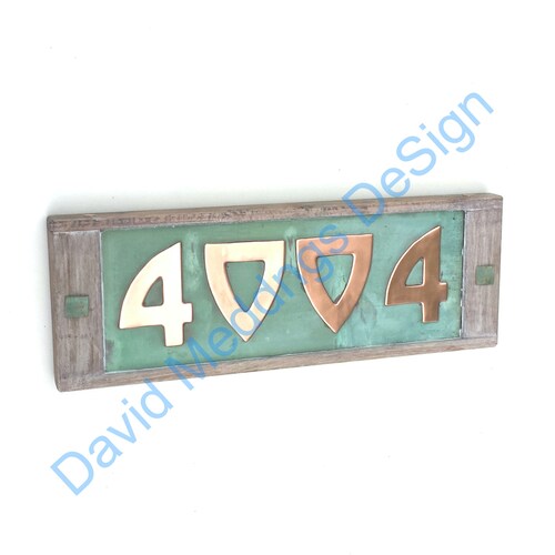 Arts and Crafts Copper House Sign With Oak Frame in Etsy UK