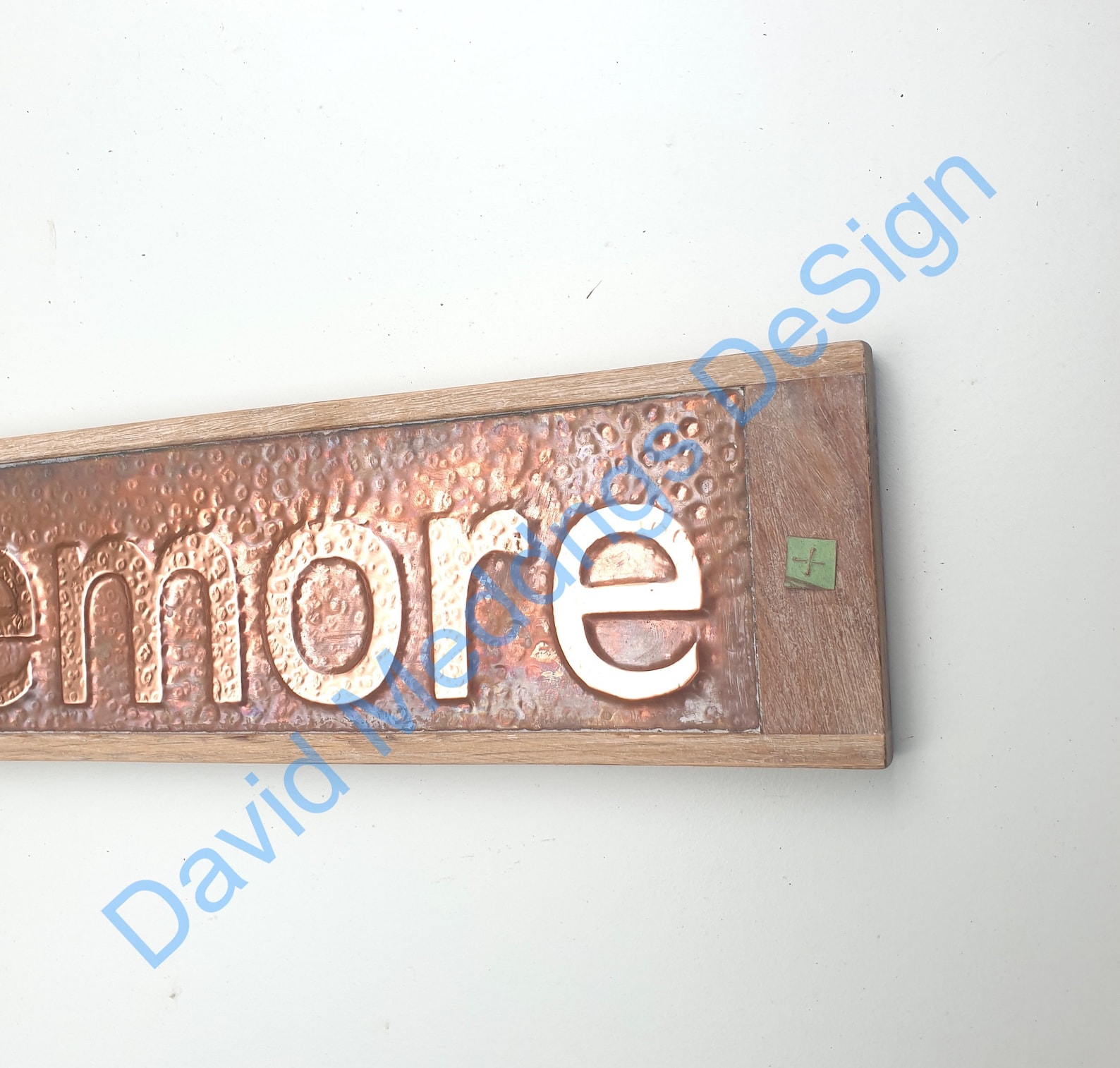 Arts and Crafts Copper House Sign With Oak Frame in Etsy