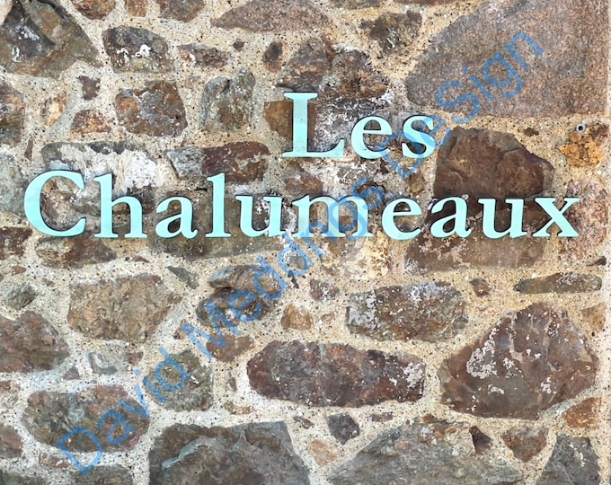 Real Copper floating house name letters - 4" high in Garamond, Polished, brushed, hammered or patinated finish hg