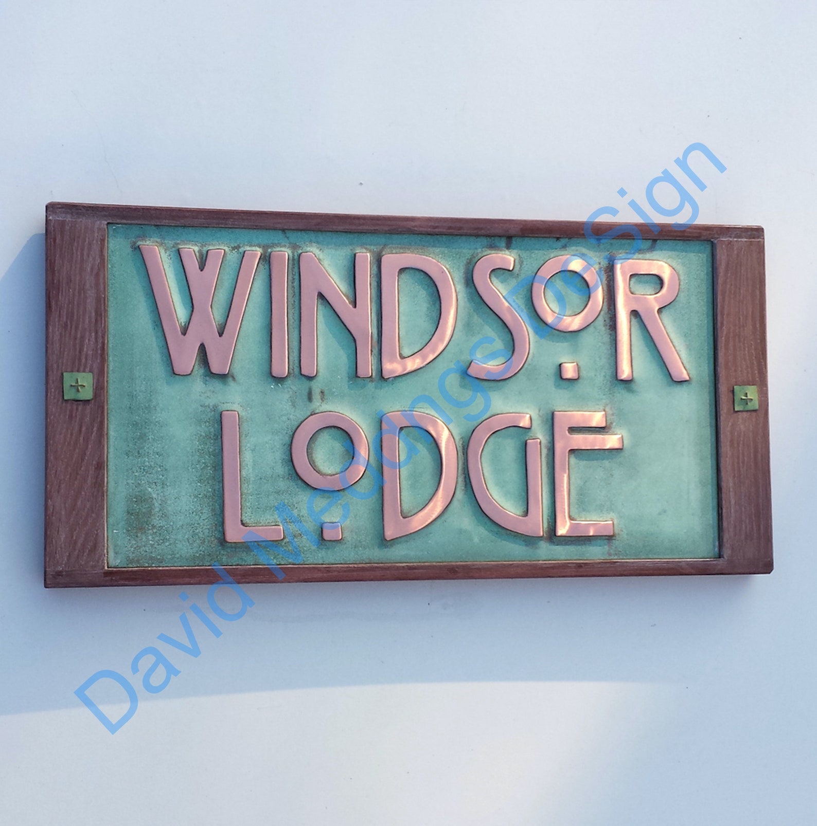 Arts and Crafts Copper House Sign With Oak Frame in Etsy UK