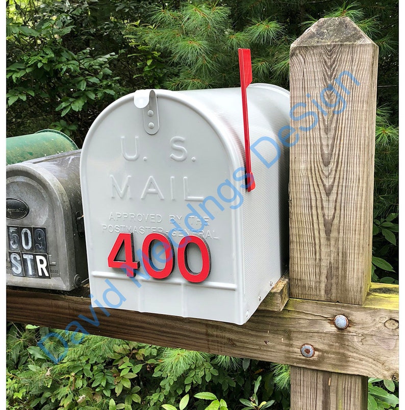 Coloured Mailbox House Numbers Modern Contemporary Etsy