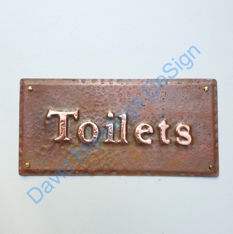 Small copper Mission Mackintosh Gate door name Sign address plaque up to 44 letters of your choice in 1 high hgs image 4