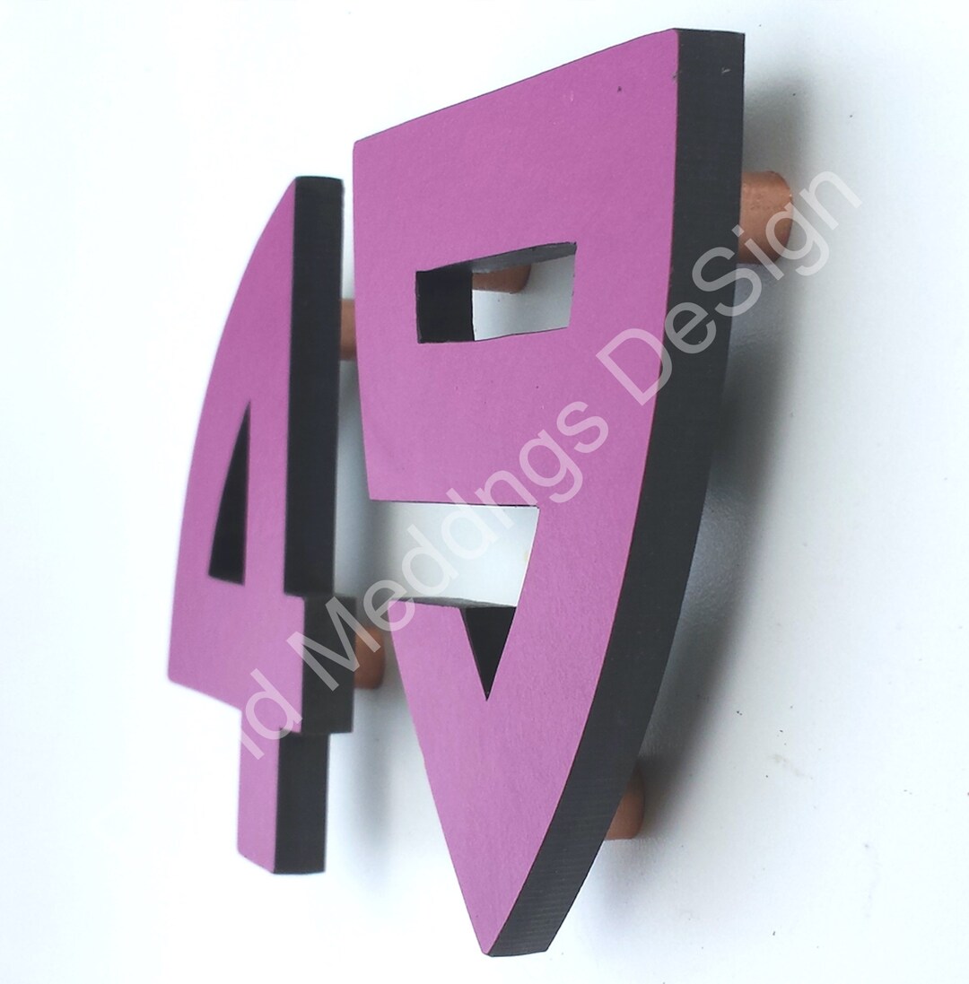 Arts and Crafts Coloured Floating House Numbers in Virgin Cladding ...