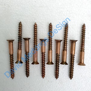 Silicon bronze slotted csk. wood screws - 10 off size 16 x 2  5/8&quot;/69mm workshop destash
