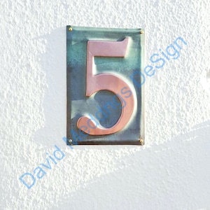 Large traditional Metal house copper number plaque Housewarming Gift - 1x 6"/150mm high Garamond hgs