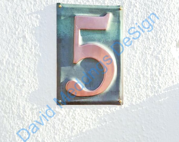 Large traditional Metal house copper number plaque Housewarming Gift - 1x 6"/150mm high Garamond hgs