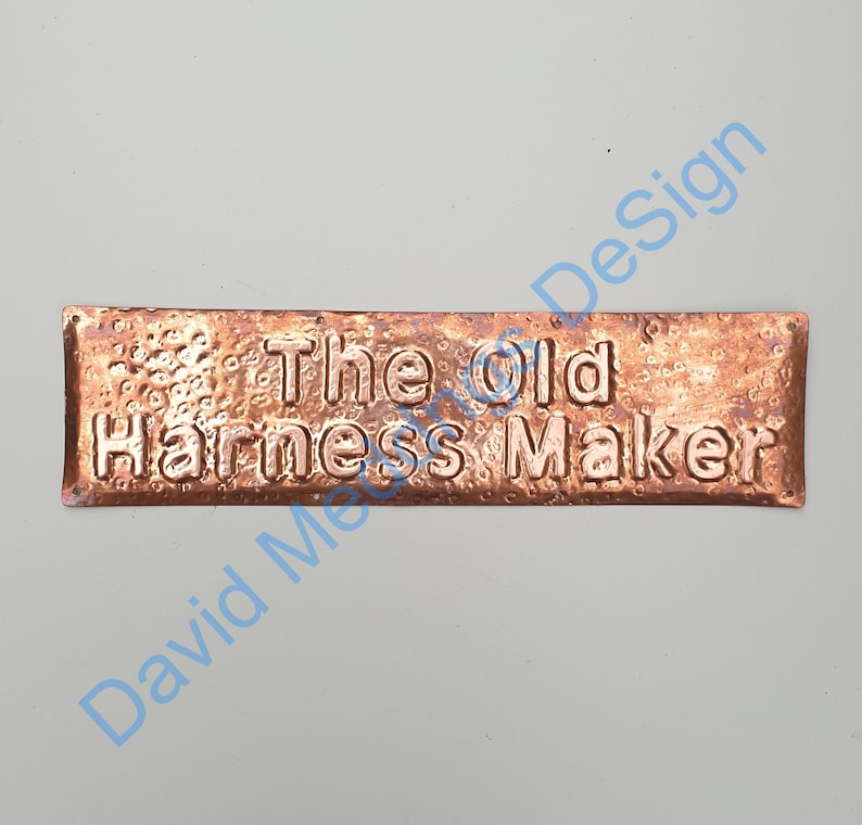 Small copper Mission Mackintosh Gate door name Sign address plaque up to 44 letters of your choice in 1 high hgs image 3