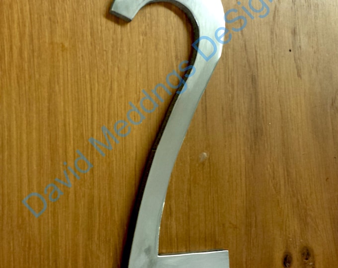 Art Nouveau style pewter numbers letters polished, hammered or brushed 6"/150mm high Rivanna font thubp