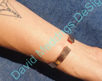 Real Copper bracelet  collar  in various lengths to fit most wrists and arms 9.2mm/.36" wide x 2.2mm/.08"/14SWG thick