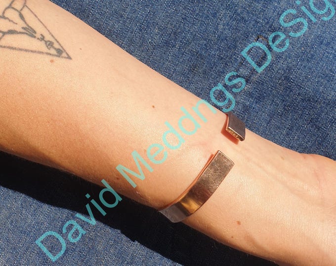 Real Copper bracelet  collar  in various lengths to fit most wrists and arms 9.2mm/.36" wide x 2.2mm/.08"/14SWG thick