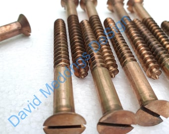 Large Silicone bronze wood screws 10x slotted csk -  for boatbuilders, outdoor furniture size 22 x4"/ 13.3mm head x 101mm long
