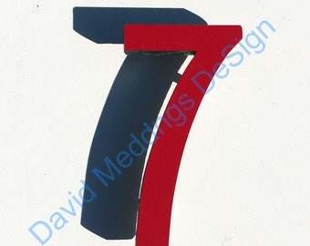 Architectural Arts and Crafts Mission Mackintosh coloured House numbers 9"/228mm high s1