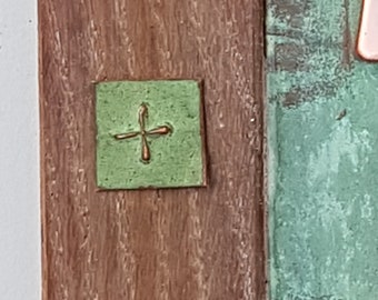 2x Custom made copper tabs for framed and backboard screw fittings