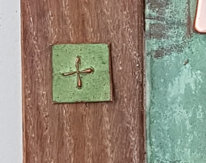 2x Custom made copper tabs for framed and backboard screw fittings