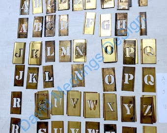 Vintage Reeses Brass Stencils Interlocking 51mm/2" high letters, 88mm/3.5" overall