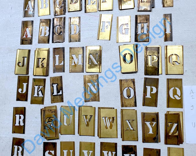 Vintage Reeses Brass Stencils Interlocking 51mm/2" high letters, 88mm/3.5" overall