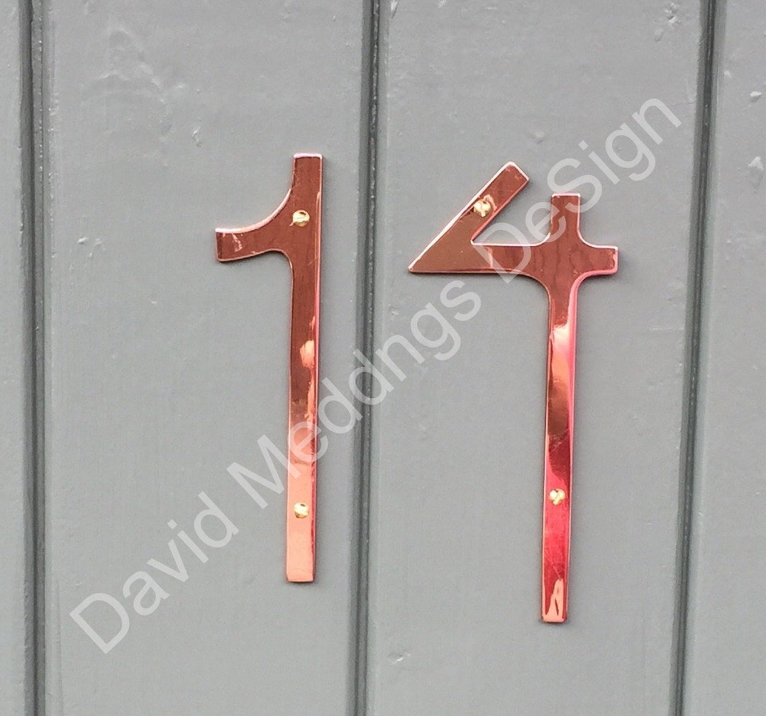 Art Nouveau Style Copper Numbers Letters Polished, Hammered or Brushed ...