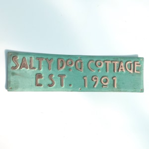 Small copper Mission Mackintosh Gate door name Sign address plaque up to 44 letters of your choice in 1" high hgSSS