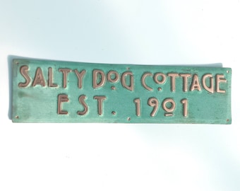Small copper Mission Mackintosh Gate door name Sign address plaque up to 44 letters of your choice in 1" high hgSSS