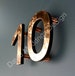 House numbers Modern copper floating in polished or brushed Antigoni, 4'/100mm high 