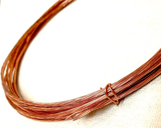 Copper wire 4 gauge/.6mm/.020" in 5.3m lengths  reclaimed from cable for jewelry, floristry, electoculture